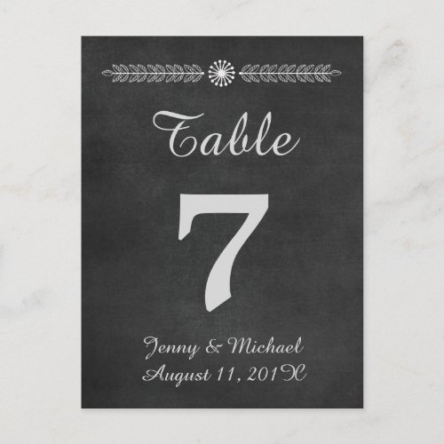 Chalkboard Wedding Table Number