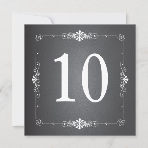 Chalkboard Wedding Table Number Square Card
