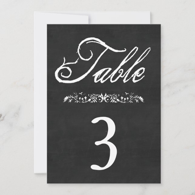 Chalkboard Wedding Table Numbers (Front)