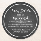 Chalkboard Wedding Thank You Favor Paper Coaster