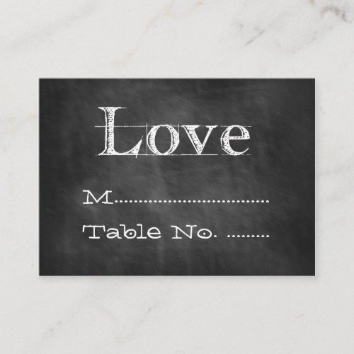 Chalkboard Wedding Valet Cards Business Card