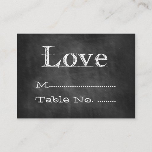 Customizable Chalkboard Wedding Valet Cards Business Card