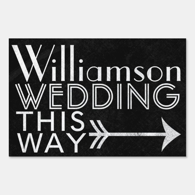 Chalkboard Wedding Venue / Reception Directions Sign (Front)