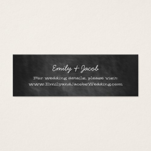Chalkboard Wedding Website Insert Cards Business Cards