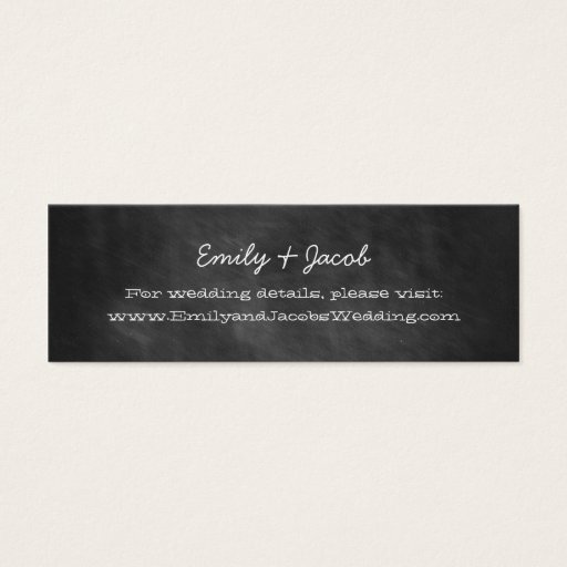 Customizable Chalkboard Wedding Website Insert Cards Business Cards