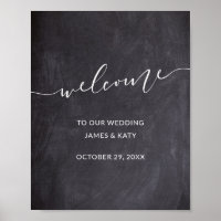 Chalkboard wedding welcome sign wedding poster