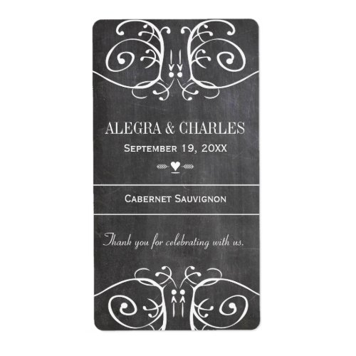 Chalkboard Wedding Wine Label