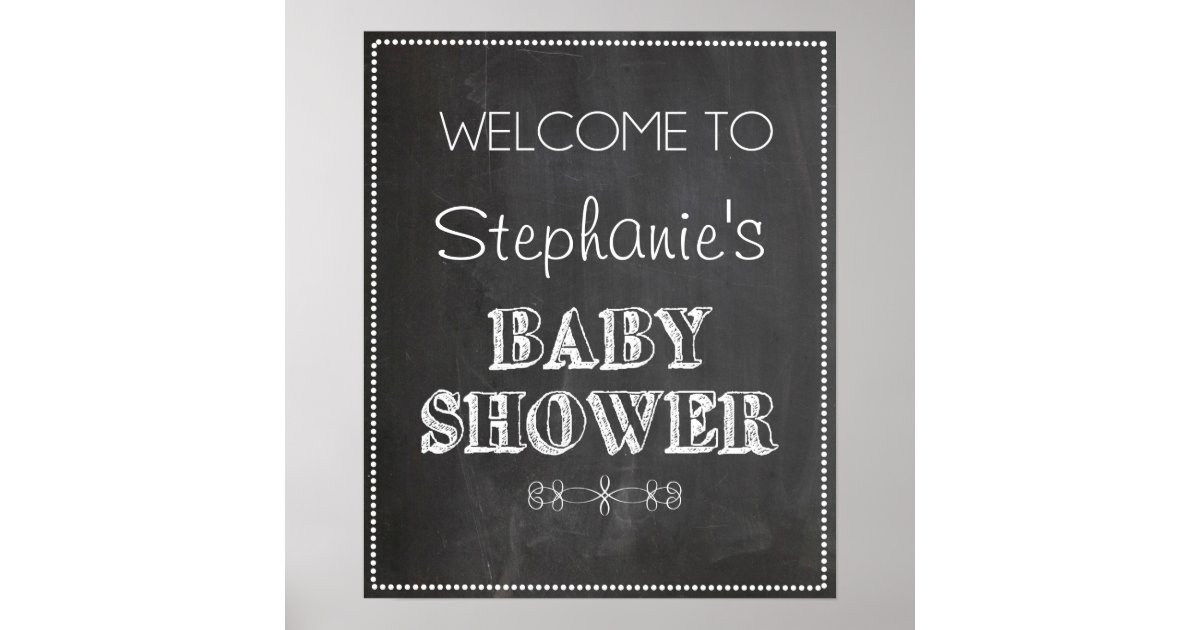 Chalkboard Baby Shower Sign Zazzle