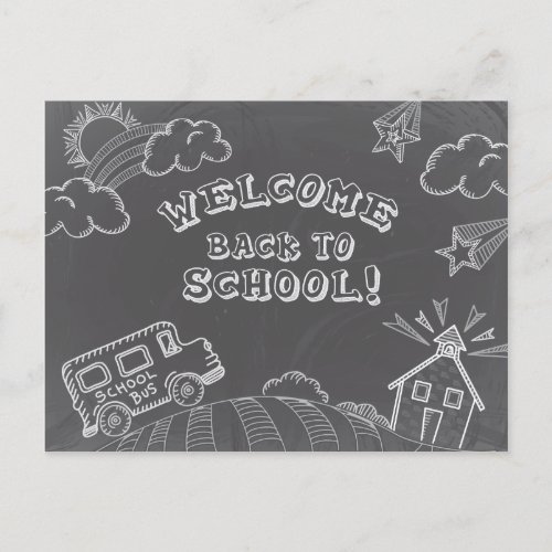 Chalkboard Welcome Back to School Postcard