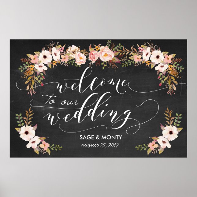 Chalkboard Welcome Wedding Poster (Front)