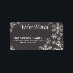 chalkboard "we've moved" Christmas label<br><div class="desc">Add a special detail to your holiday letters! There are many different cards available,  so pick the design and wording you like. Browse the store or search for "portosabbianatalelabel".</div>