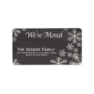 chalkboard "we've moved" Christmas label