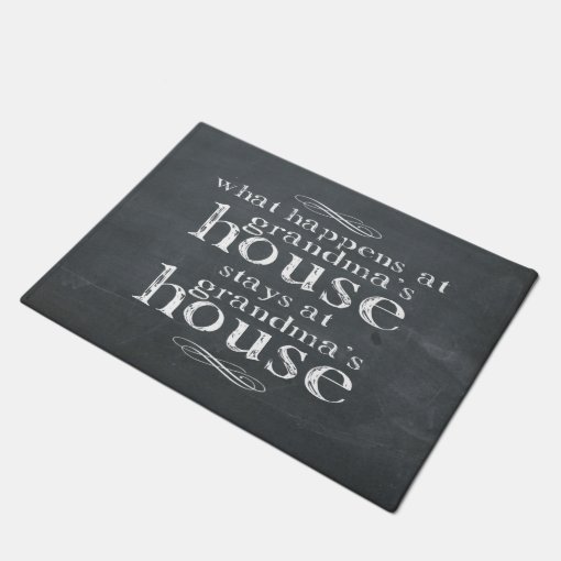 Chalkboard What Happens At Grandma's House Doormat Zazzle
