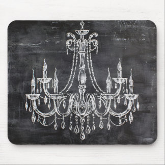 Chalkboard White Chalk Chandelier Mouse Pad