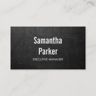 Chalkboard White Contemporary Executive Manager Business Card