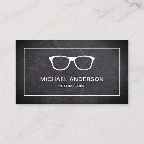 Chalkboard White Eyeglasses Eye Doctor Optometrist Business Card