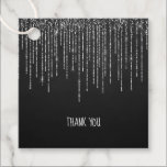 Chalkboard White Fairy Lights Wedding Thank You Favor Tags<br><div class="desc">Chalkboard background with white fairy lights wedding favor thank you. Personalize the front and back with your own message. If you wish to change the font,  click "Customize Further" under "Personalize"</div>