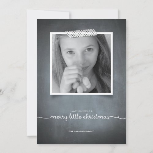 Chalkboard White Washi Tape Holiday Photo Card