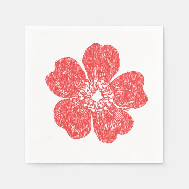 Chalkboard Wild Red Rose Napkins (Front)