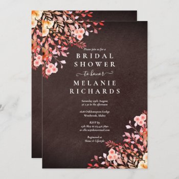 Chalkboard Wildflowers Floral Bridal Shower Invitation by thisisnotmedesigns at Zazzle