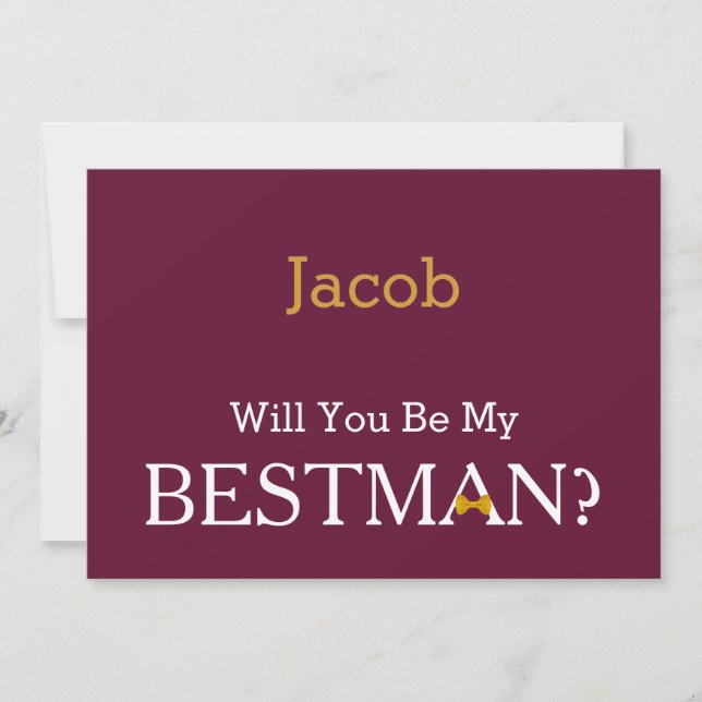 Chalkboard Will You Be My Bestman? Invitation (Front)
