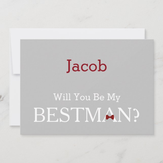 Chalkboard Will You Be My Bestman? Invitation (Front)