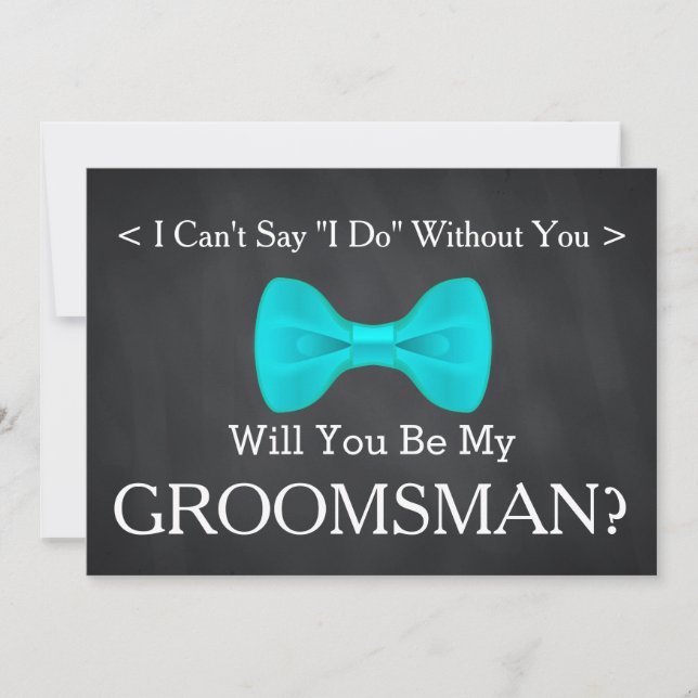 Chalkboard Will You Be my Groomsman Invitation (Front)