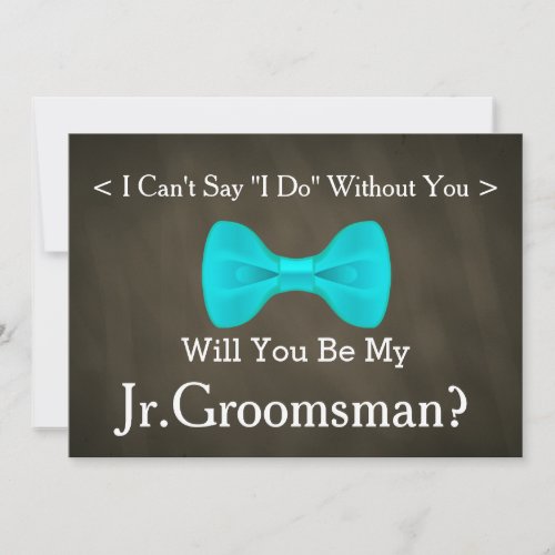 Chalkboard Will You Be my JrGroomsman Invitation