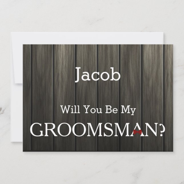 Chalkboard Will You Be Our Groomsman Invitation (Front)