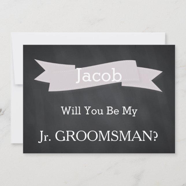 Chalkboard Will You Be Our Jr. Groomsman Invitation (Front)