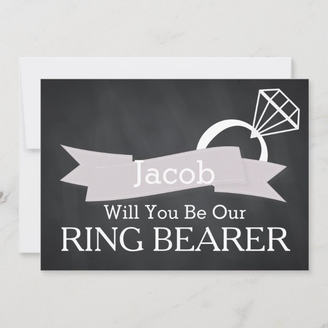 Chalkboard Will You Be Our Ring Bearer Invitation (Front)