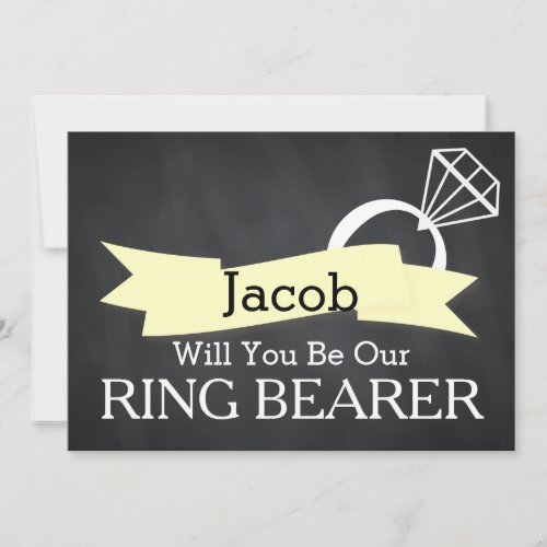 Chalkboard Will You Be Our Ring Bearer Invitation