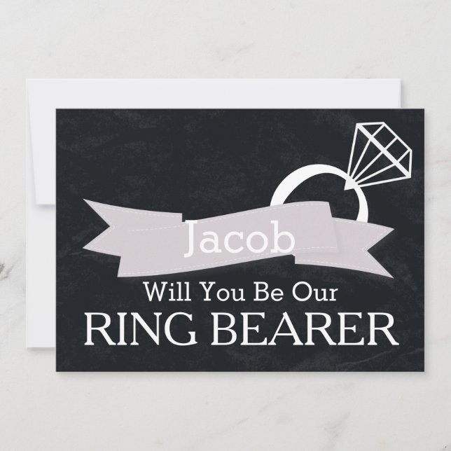 Chalkboard Will You Be Our Ring Bearer Invitation (Front)