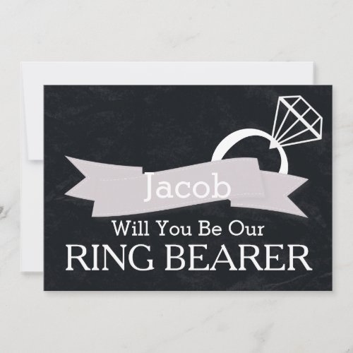 Chalkboard Will You Be Our Ring Bearer Invitation