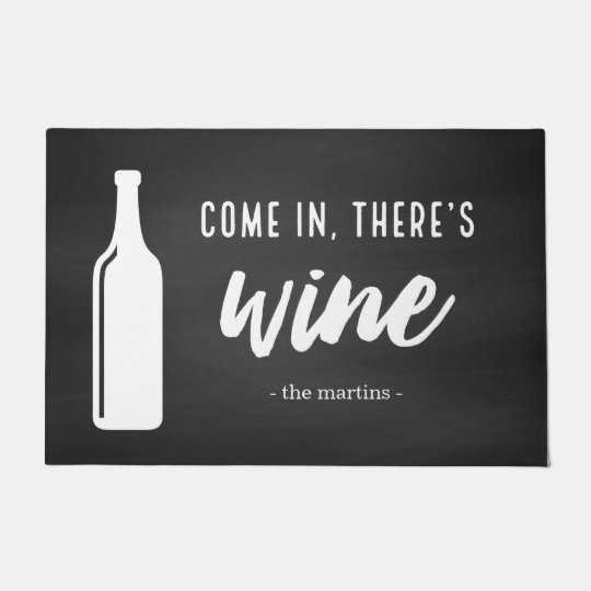 Chalkboard Wine Inside Doormat Zazzle Com