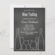 Chalkboard Wine Tasting Bridal Wedding Shower Invitation at Zazzle