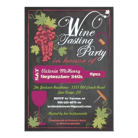 Chalkboard Wine Tasting Party Invitations | Zazzle.com