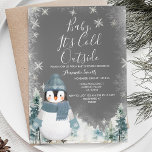 Chalkboard Winter Penguin Baby Shower Snowflakes Invitation<br><div class="desc">Chalkboard Winter Penguin Baby Shower Snowflakes invitation</div>