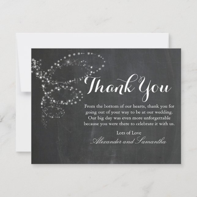 Chalkboard Winter Snowflake Thank You Card (Front)