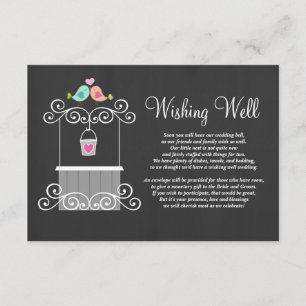 Chalkboard Wishing Well Lovebirds Enclosure Card