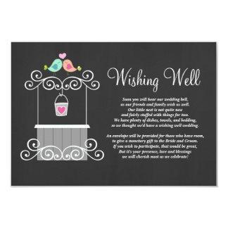 Chalkboard Wishing Well Lovebirds Invitation