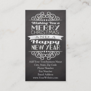 Chalkboard Wishing You Merry Christmas Business Card