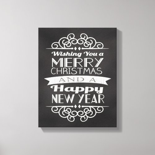 Chalkboard Wishing You Merry Christmas Canvas Print