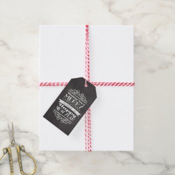 Chalkboard Wishing You Merry Christmas Gift Tag by ChristmasCardShop at Zazzle
