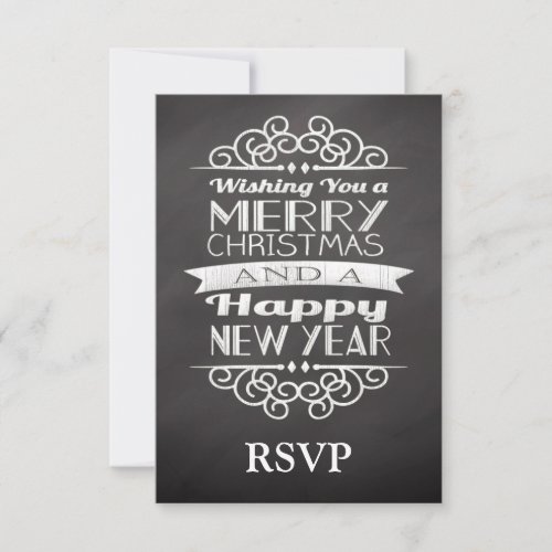 Chalkboard Wishing You Merry Christmas RSVP