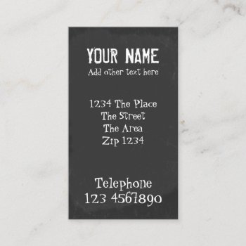 Chalkboard With Chalk Text Effect Business Card by Ricaso_Intros at Zazzle