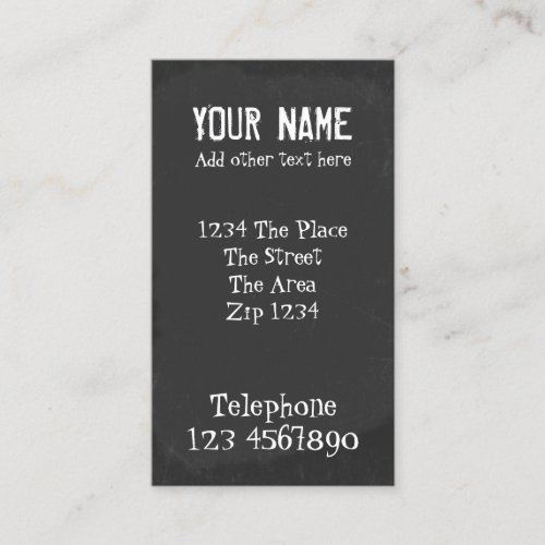 Chalkboard With Chalk Text Effect Business Card