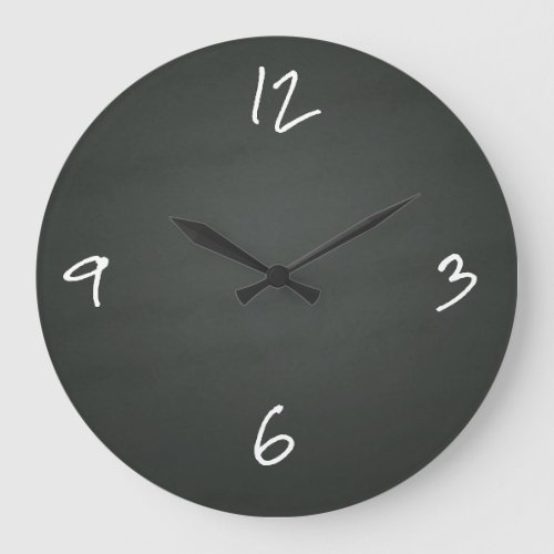 Chalkboard Writing Large Clock