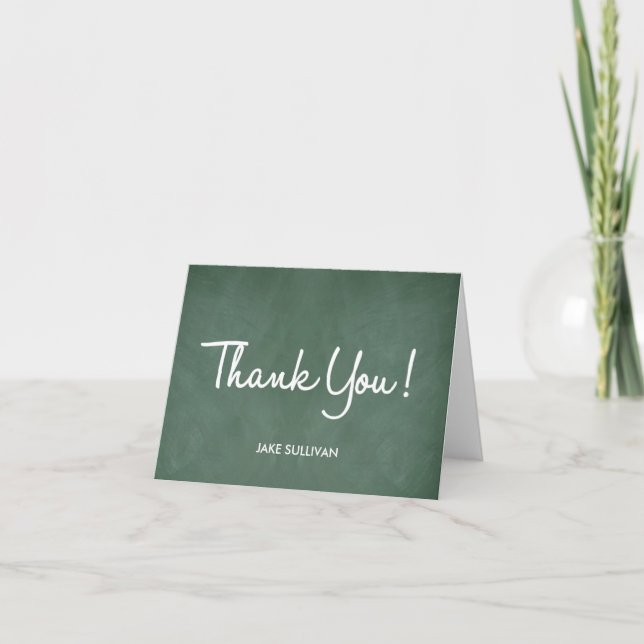 Chalkboard Writing Thank You Card (Front)