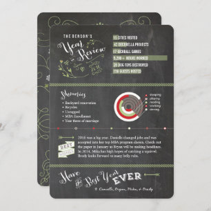 Chalkboard Year in Review Photo Cards - Christmas